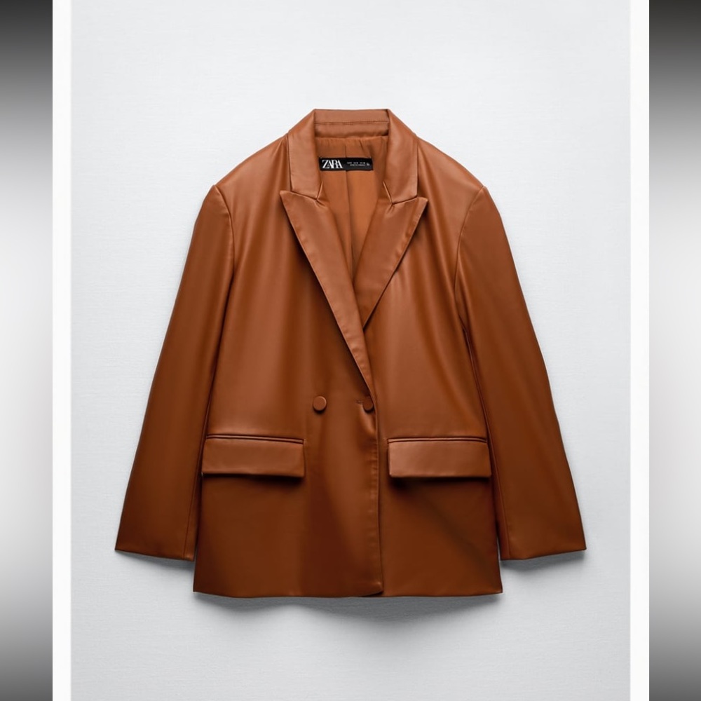 Zara faux leather oversized blazer